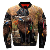 3D All Over Printed Dog Hunting Duck Art Jacket