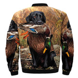 3D All Over Printed Dog Hunting Duck Art Jacket