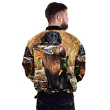 3D All Over Printed Dog Hunting Duck Art Jacket